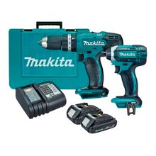 Taladro percutor 1/2 +atornillador +2 batería 18V MAKITA DLX2142SY