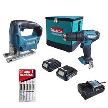 Taladro Atornillador 3/8+Caladora+2 baterías 12V+bolso MAKITA CLX230