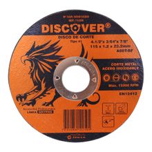Disco corte metal 4.1/2" T1 DISCOVER 1/16"