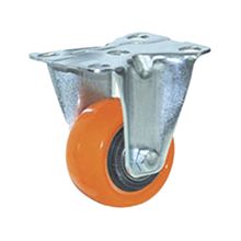 Rodachina fija doble rodamiento Naranja PVC 50 mm