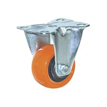 Rodachina fija doble rodamiento negra PVC 40 mm