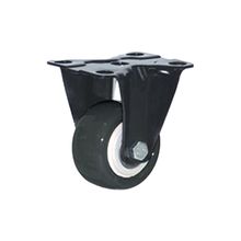 Rodachina fija doble rodamiento negra PVC 50 mm