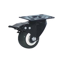 Rodachina giratoria con freno doble rodamiento negra PVC 50 mm