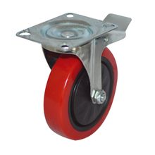Rodachina giratoria con freno PVC 125 mm 5"
