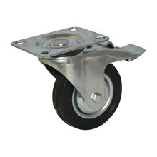 Rodachina giratoria con freno, industrial gris 100 mm 4"