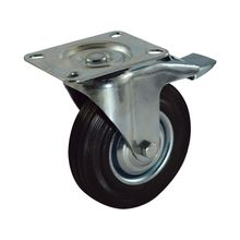 Rodachina giratoria con freno, industrial gris 125 mm 5"