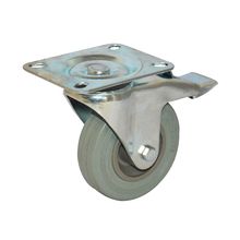 Rodachina giratoria con freno, industrial, Gris 100 mm 4"