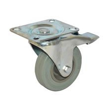 Rodachina giratoria con freno, industrial, Gris 125 mm 5"