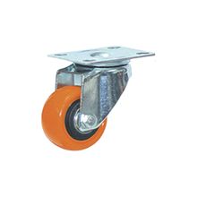 Rodachina giratoria doble rodamiento Naranja PVC 40 mm