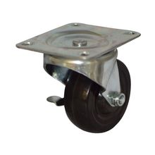 Rodachina giratoria tipo americano con freno Negra 100 mm 4"
