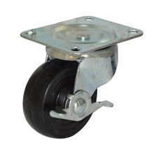 Rodachina giratoria tipo americano con freno Negra 50 mm 2"