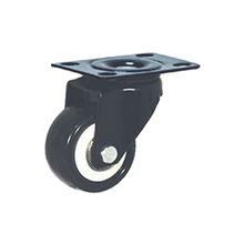 Rodachina giratoria, doble rodamiento negra PVC 40 mm