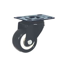 Rodachina giratoria, doble rodamiento negra PVC 50 mm