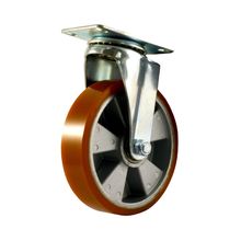 Rodachina PU giratoria Aluminio doble rodamiento 125 mm 5"