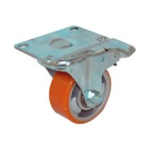 Rodachina PU giratoria c/freno, doble rodamiento 125 mm 5"