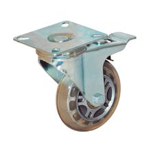 Rodachina PU giratoria con freno, doble rodamiento 100 mm 4"