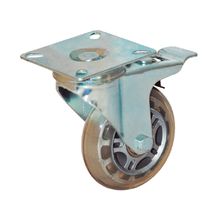 Rodachina PU giratoria con freno, doble rodamiento 125 mm 5"