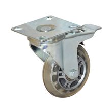 Rodachina PU giratoria con freno, doble rodamiento 75 mm 3"