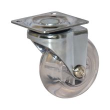 Rodachina PU giratoria rueda transparente 50 mm 2"
