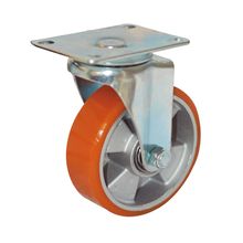 Rodachina PU giratoria, Aluminio doble rodamiento 100 mm 4"