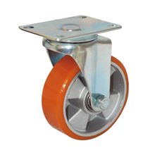Rodachina PU giratoria, Aluminio doble rodamiento 75 mm 3"