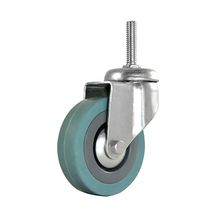 Rodachina R L E rosca 3/8 en caucho gris 3"