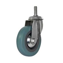 Rodachina R L E rosca 3/8 en poliuretano gris 4"