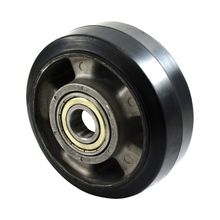 Rueda sencilla en caucho y centro en aluminio 125 mm