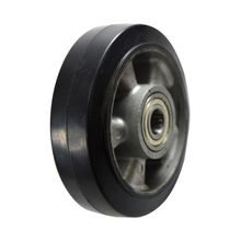 Rueda sencilla en caucho y centro en aluminio 150 mm