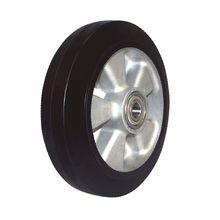 Rueda sencilla en caucho y centro en aluminio 250 mm