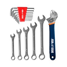 Juego 14 piezas Llave ajust 8", bristol, mixta 8-17mm DISCOVER