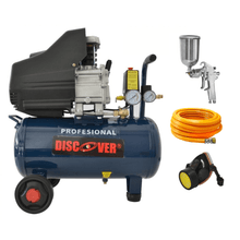 Compresor 2HP 25 litros 7.0CFM + aerógrafo W71G + Manguera + Mascarilla  DISCOVER