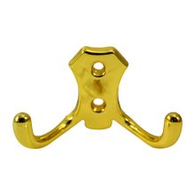 Gancho perchero tipo doble Dorado 3"