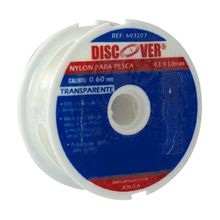 Nylon Transparente 40 Librs 100 mts 0.60 mm DISCOVER