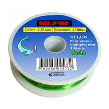 Nylon Verde 6 Librs 100 mts 0.20 mm DISCOVER