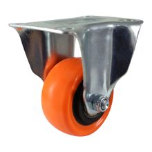 Rodachina fija doble rodamiento Naranja PVC 50 mm  DISCOVER