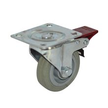 Rodachina giratoria con freno, industrial gris 85 mm 3.1/2"  DISCOVER