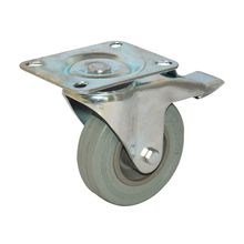 Rodachina giratoria con freno, industrial, Gris 85 mm 3.1/2"  DISCOVER