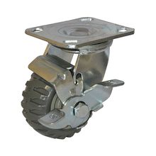 Rodachina giratoria PVC, c/freno t/industrial Gris 100 mm 4"  DISCOVER