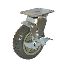 Rodachina giratoria PVC, c/freno t/industrial Gris 150 mm 6"  DISCOVER