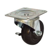 Rodachina giratoria tipo americano con freno Negra 65 mm 2.1/2"  DISCOVER