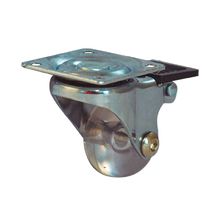 Rodachina PU giratoria c/freno, rueda transparente 35 mm 1.3/8"  DISCOVER