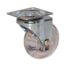 Rodachina PU giratoria rueda transparente 35 mm 1.3/8"  DISCOVER