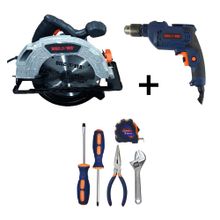 Combo SÍerra circular 7.1/4" 1200W + Taladro percutor 1/2" 650W DISCOVER