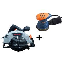 SÍerra circular 7.1/4" 1200W + Lijadora rotoorbital 5" 250W  DISCOVER