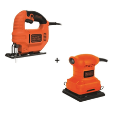 Sierra caladora 420W 3000CPM+BS200-B3 Lijadora 1/4 pliego 200W B&D