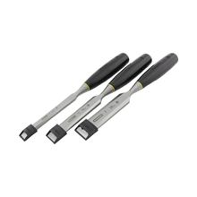 Formón plano mango negro Jgo 3 Pzs 1/2 a 1 STANLEY 16-125LA