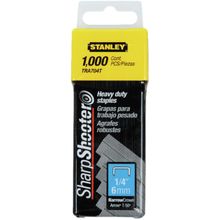 Grapas p/Trabajo Pesado 1/4"x1000 Und  STANLEY TRA704T