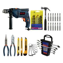 Taladro percutor 3/8" 600W VVR + Kit herramienta manual DISCOVER E HE T02