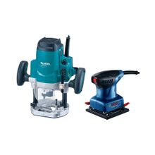 Combo Ruteadora 1650W 1/4-1/2" MAK+GSS-140 Lijadora 14000 OPM BOSCH